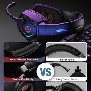 C07W Wireless Headphones 2.4GHzBluetooth Gaming Headset for PS4PS5PCMACNintendo